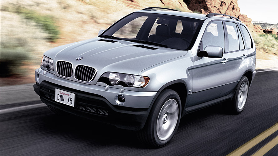 BMW X5 E53 eerste generatie driekwart vooraanzicht rijdend BMW X modellen BMW X5 E53 eerste generatie driekwart vooraanzicht rijdend
