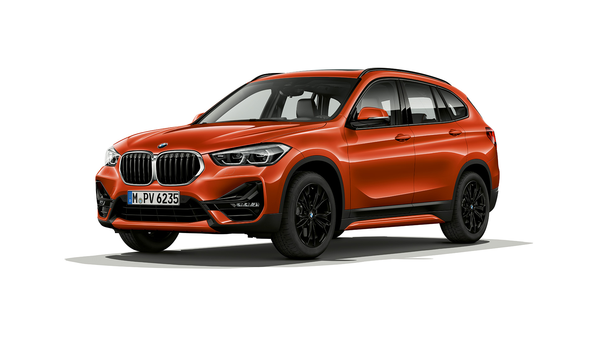 BMW X1, Model Sport Line, driekwart vooraanzicht BMW X1, Model Sport Line, driekwart vooraanzicht studio