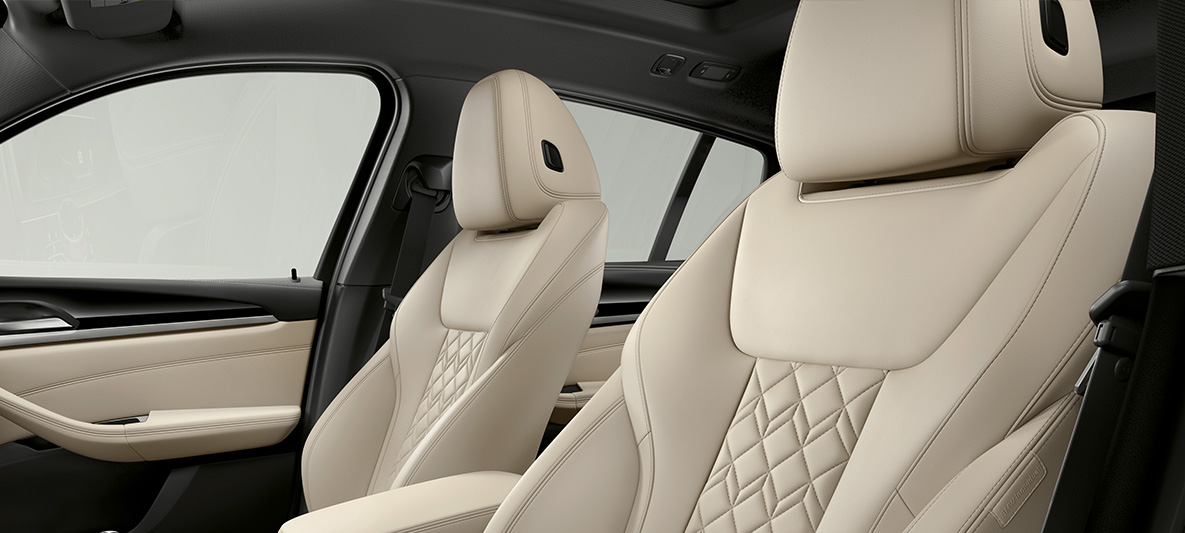 BMW Individual uitgebreide lederuitrusting Merino Elfenbeinweiß BMW X4 BMW Individual uitgebreide lederuitrusting Merino Elfenbeinweiß BMW X4 G02 2018 Interieur