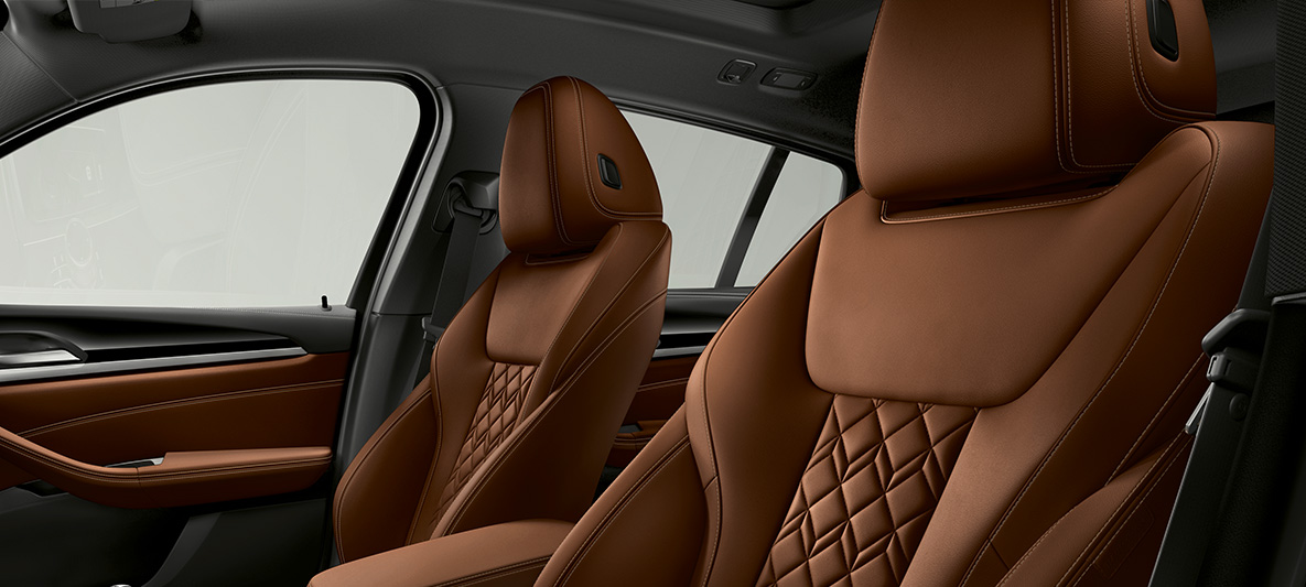BMW Individual uitgebreide lederuitrusting Merino Tartufo BMW X4 BMW Individual uitgebreide lederuitrusting Merino Tartufo BMW X4 G02 2018 Interieur