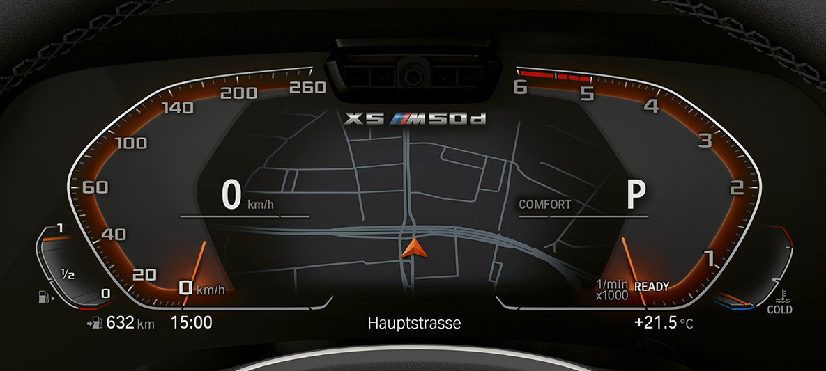 BMW X5 M50d instrumentenpaneel Instrumentenpaneel van de BMW X5 M50d in detail