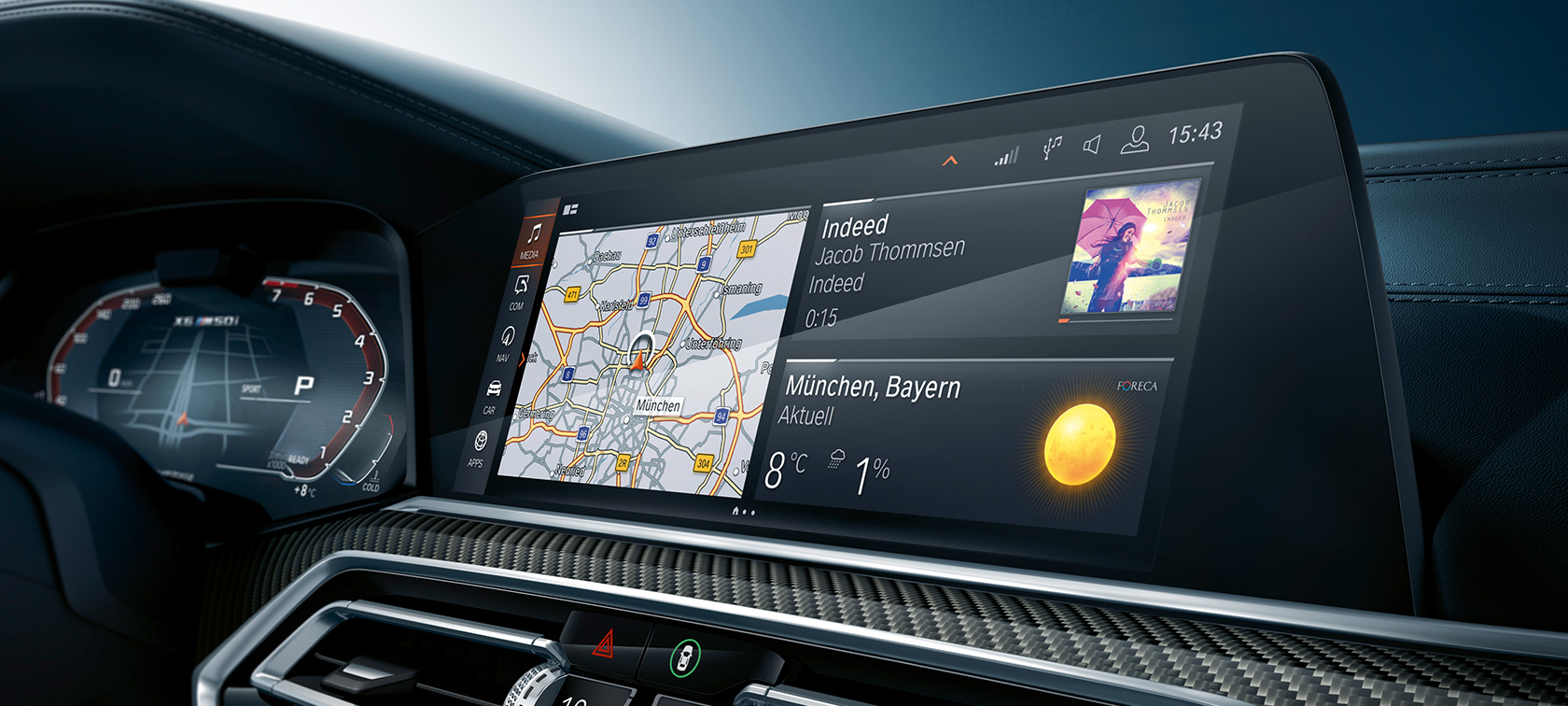 Cockpit met zicht op BMW Head-Up Display BMW X6 cockpit met zicht op BMW Head-Up Display