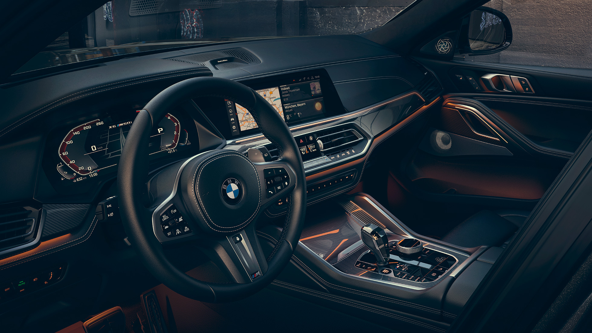 Cockpit met 12,3 inch displays BMW X6 cockpit met 12,3 inch displays
