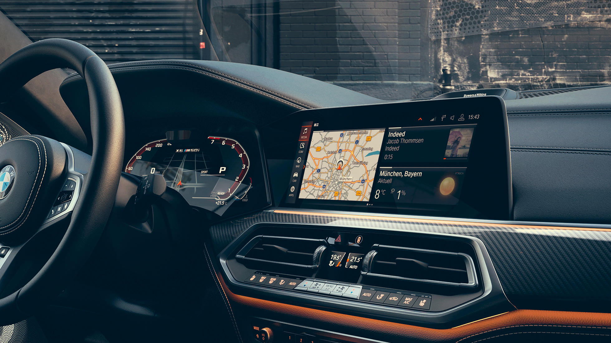 Cockpit met zicht op 12,3 inch displays BMW X6 cockpit met zicht op 12,3 inch displays