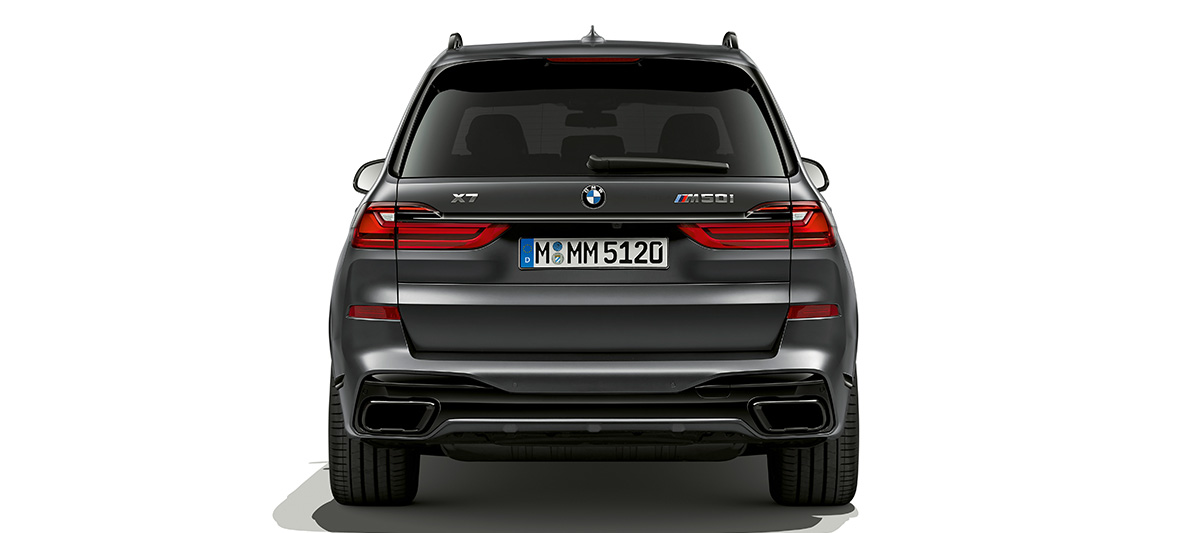 BMW Dark Shadow Edition achteraanzicht BMW X7 G07 Dark Shadow Edition achteraanzicht