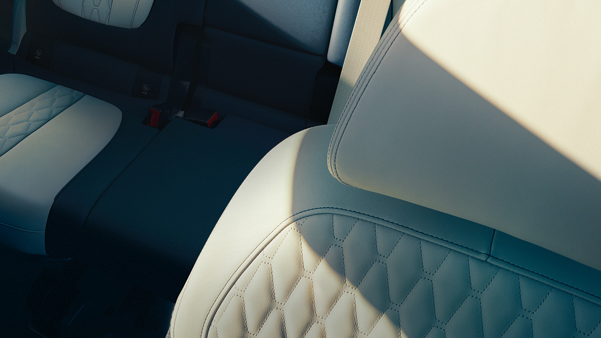 BMW X7 lederdesign Close-up van het lederdesign in leder Merino