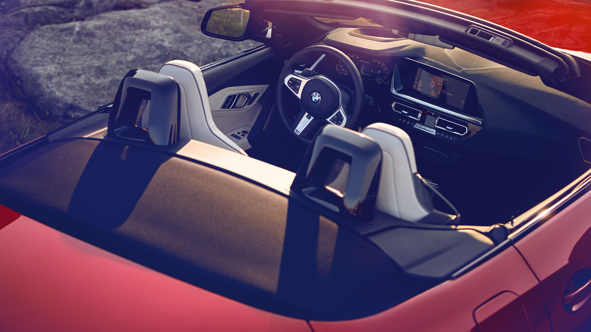Voorstoelen BMW Z4 Roadster Zicht op de voorstoelen van de BMW Z4 Roadster