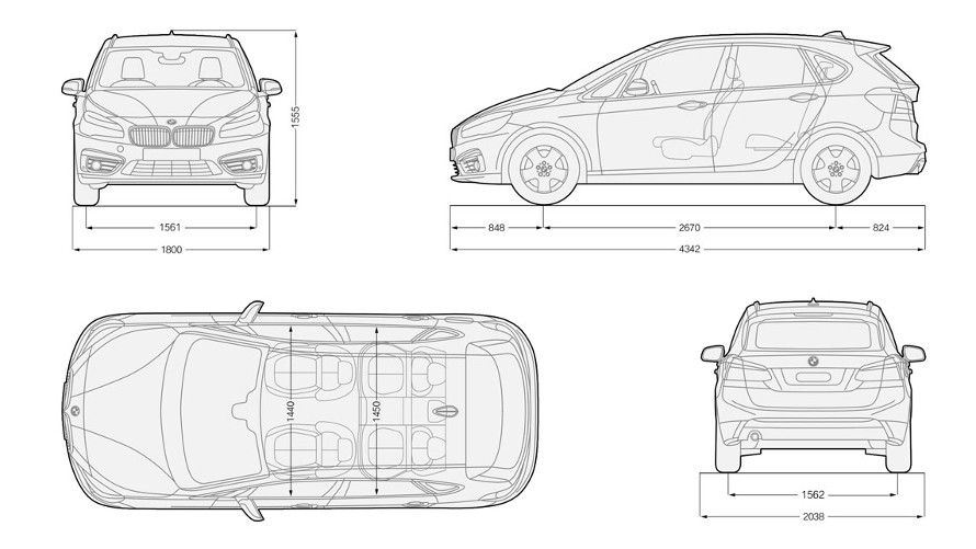 BMW 2 Serie Active Tourer Technische gegevens BMW.nl
