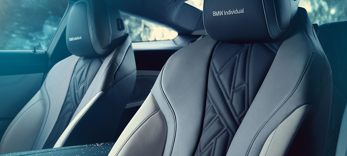 BMW Individual M850i NIGHT SKY, BMW Individual sportstoelen De BMW Individual sportstoelen van de BMW Individual M850i NIGHT SKY in close-up