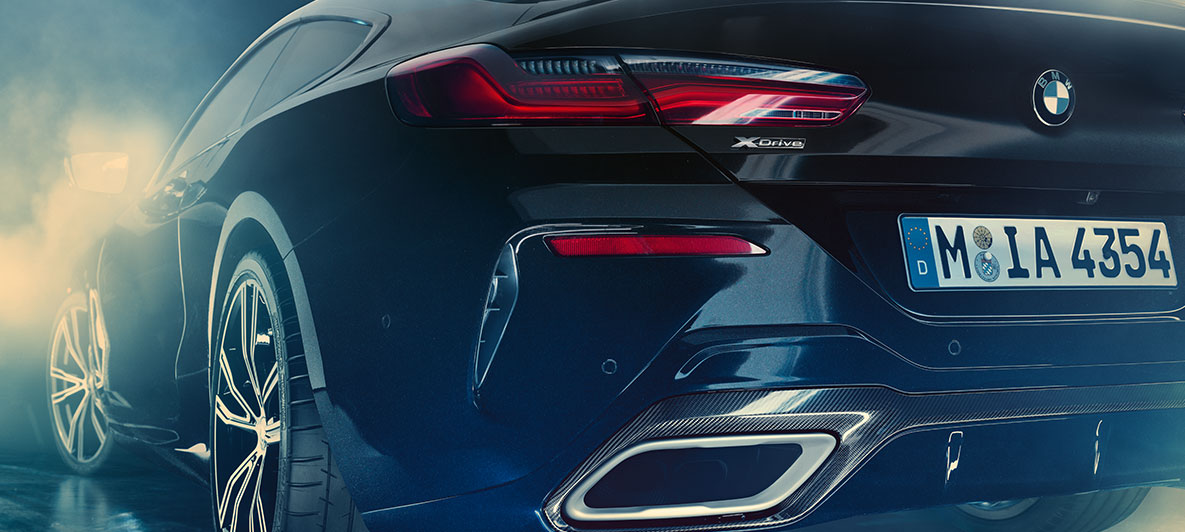 BMW Individual M850i NIGHT SKY, driekwart achterzijde De BMW Individual sportstoelen van de BMW Individual M850i NIGHT SKY in close-up