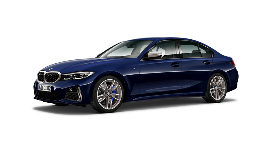 BMW M340i Sedan G20 driekwart zijaanzicht BMW M340i Sedan G20 driekwart zijaanzicht