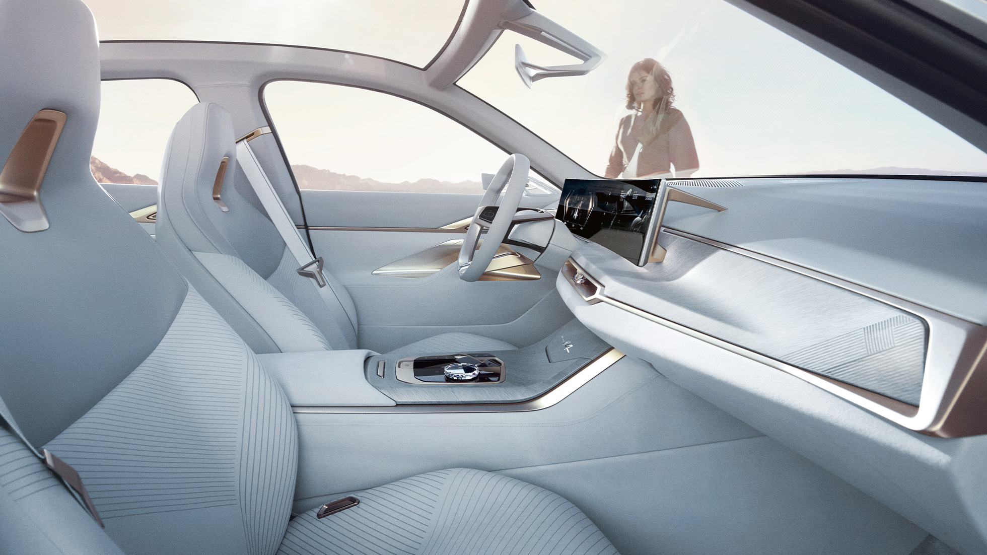 BMW Concept i4 2020 G26 interieur BMW Concept i4 2020 G26 Volledig elektrische BMW Gran Coupé interieur