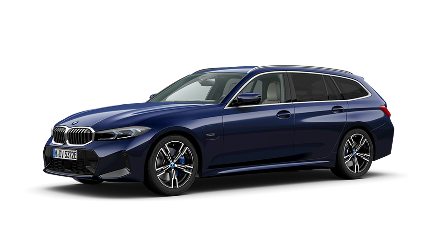 BMW 3 Serie Touring Plug-in Hybride driekwart vooraanzicht BMW 3 Serie Touring Plug-in Hybride studio driekwart vooraanzicht
