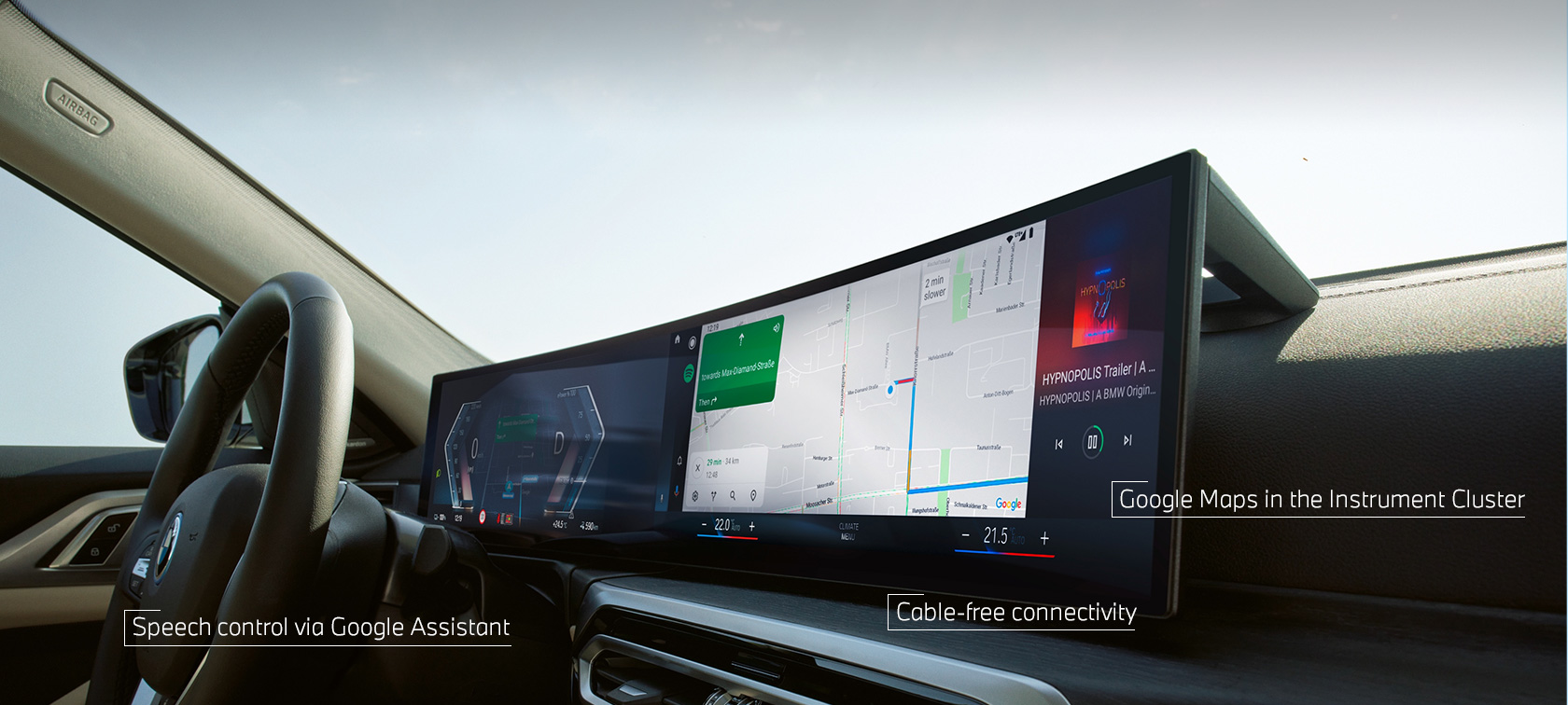 Android Auto<sup>TM</sup> op het BMW Curved Display Android Auto<sup>TM</sup> op het BMW Curved Display in de BMW met BMW ConnectedDrive
