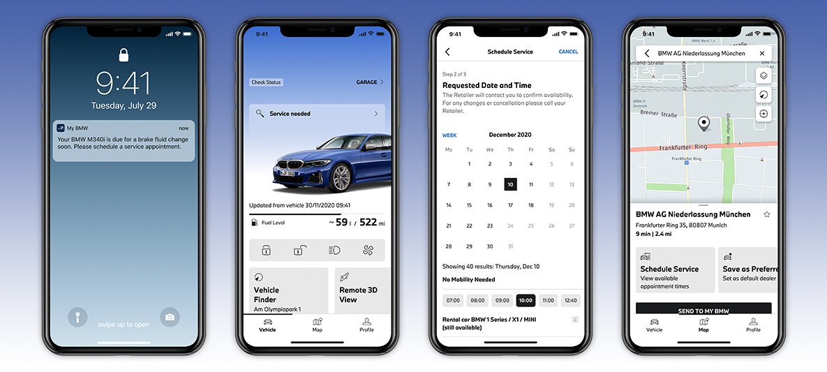 My BMW App serviceafspraken beheren – scherm smartphone My BMW App serviceafspraken beheren – scherm smartphone