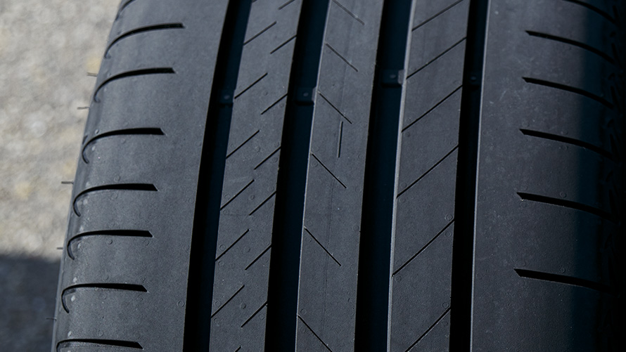 BMW banden, close-up van bandenprofiel BMW banden, close-up van bandenprofiel