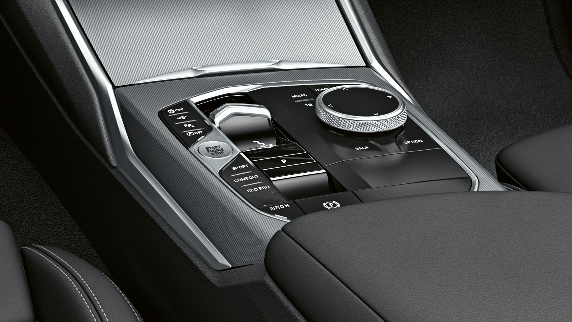 schadevisualizer interieur elektronische componenten BMW middenconsole close-up.
