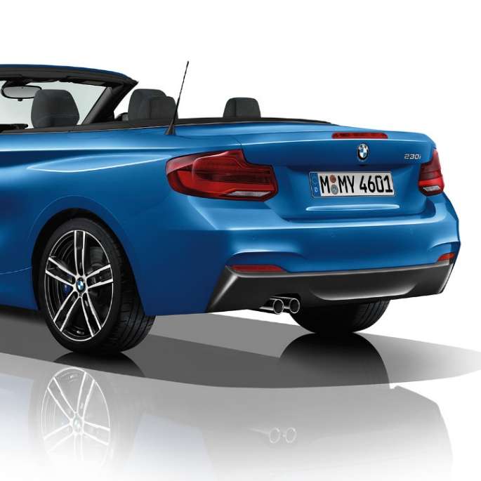 BMW 2 Serie Cabrio, Modle M Sport driekwart achteraanzicht F23
